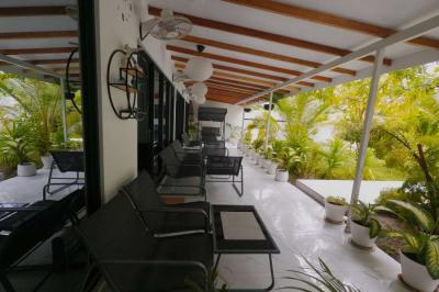 A nice garden with a variety of flowers, shrubs, and trees.