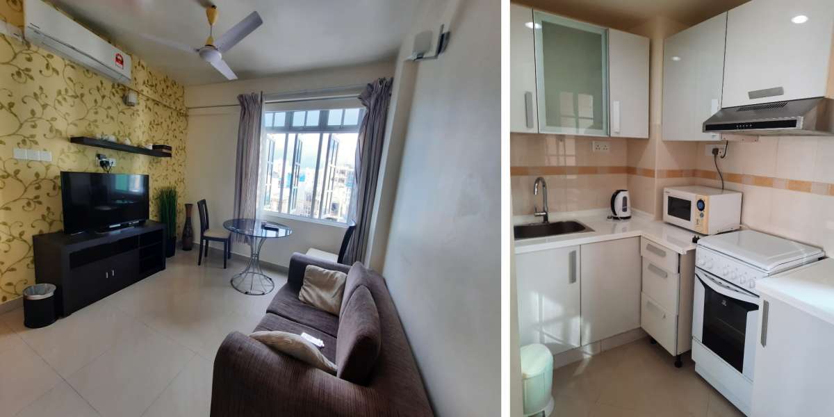 Mini-suite living area - a single room fully furnished apartment.