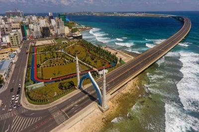 Newly built bridge connecting Male' island and the Airport